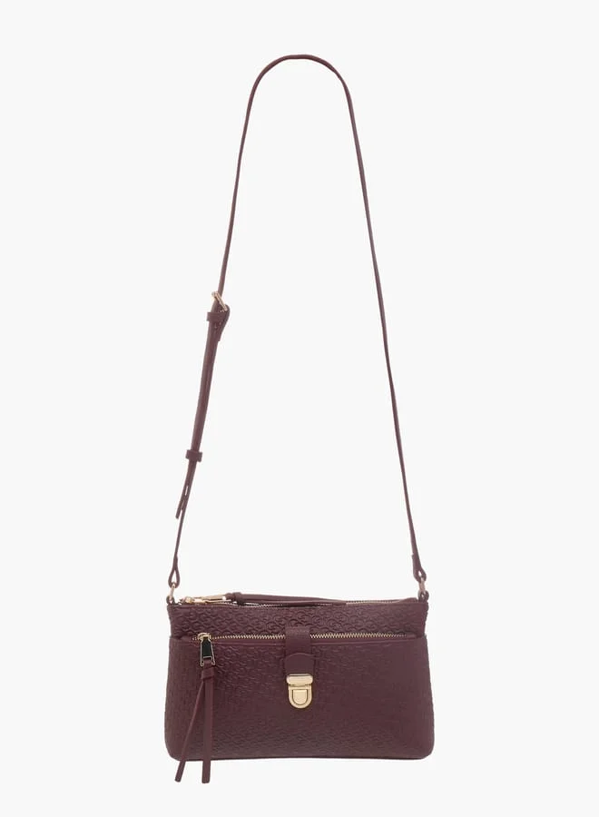 سيليست Women Monogram Embossed Crossbody Bag with Adjustable Strap