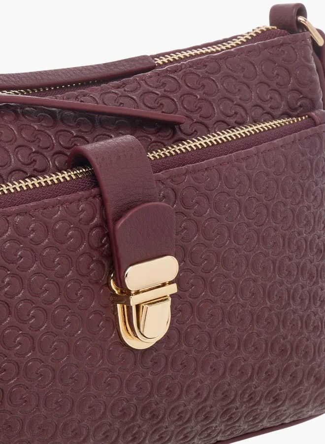 سيليست Women Monogram Embossed Crossbody Bag with Adjustable Strap