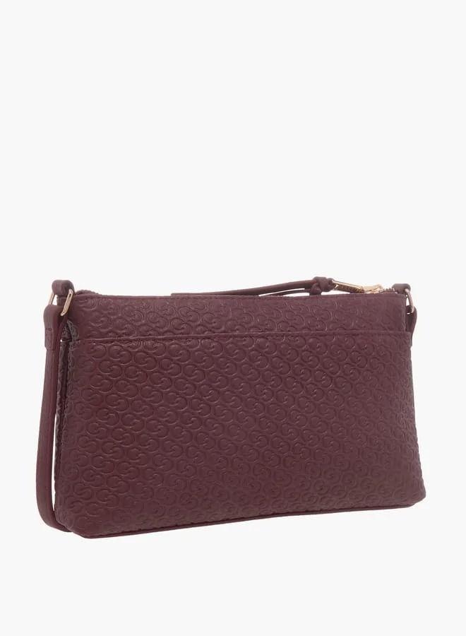 سيليست Women Monogram Embossed Crossbody Bag with Adjustable Strap
