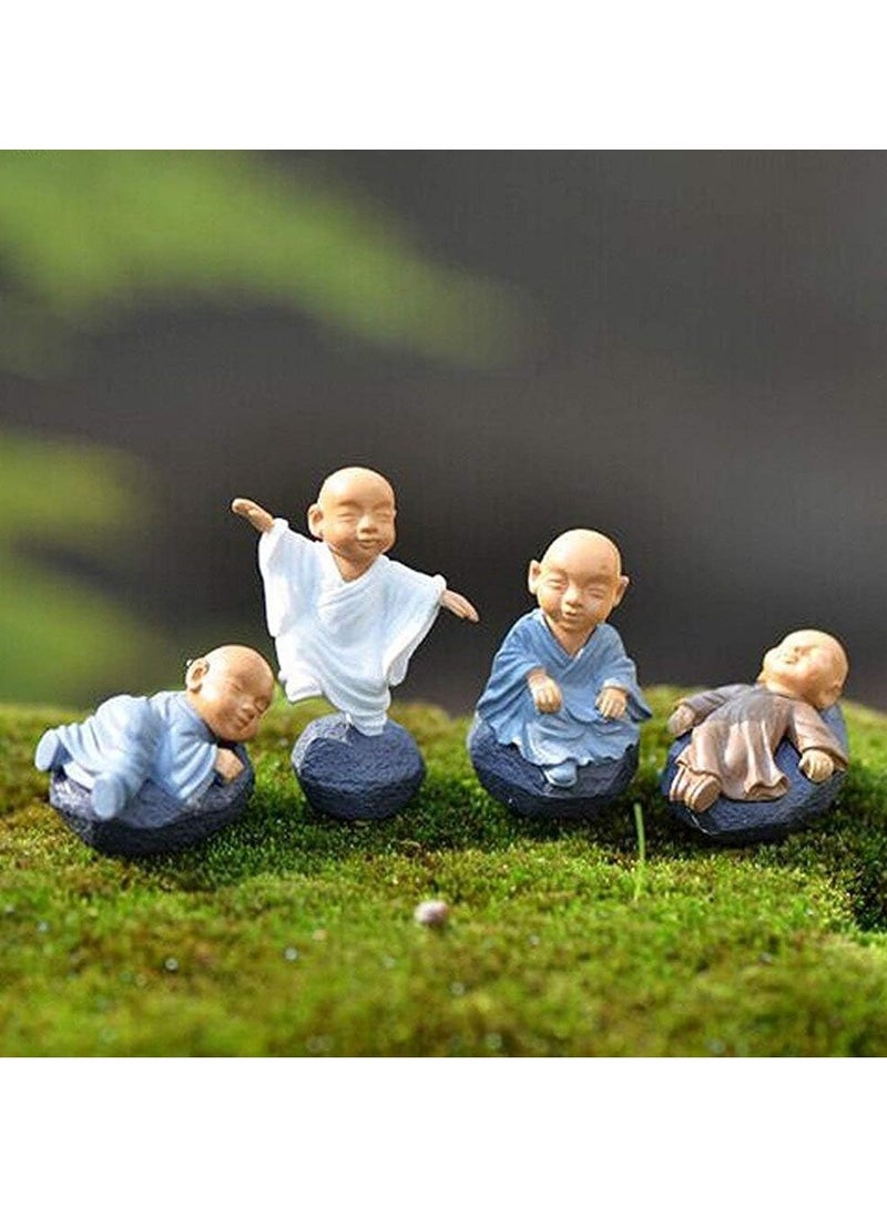 general Set of 12 Mini Monk Statues Sculpture Statues Car Display Decorations Decorative Miniature Fairy Garden Table Tabletop Decoration Indoor Outdoor - Image 2