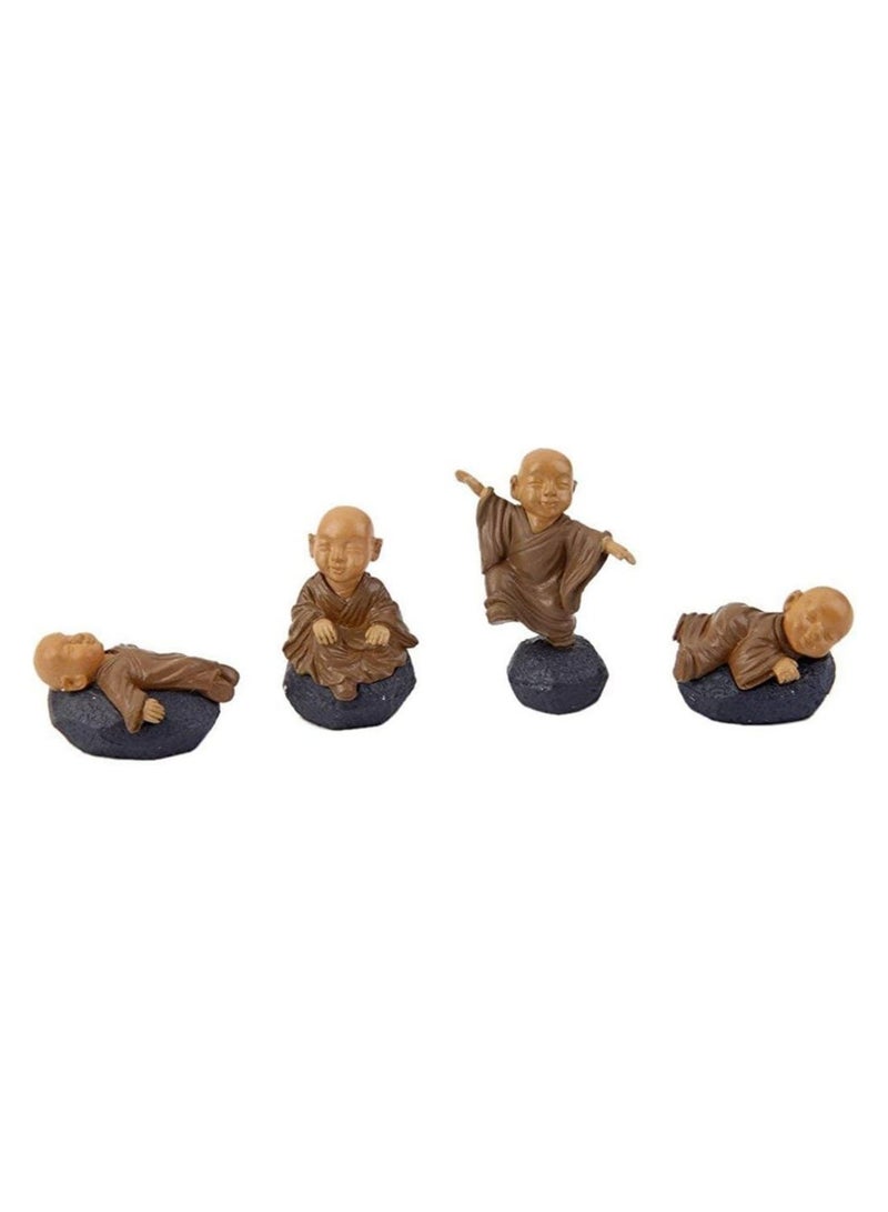 general Set of 12 Mini Monk Statues Sculpture Statues Car Display Decorations Decorative Miniature Fairy Garden Table Tabletop Decoration Indoor Outdoor - Image 3