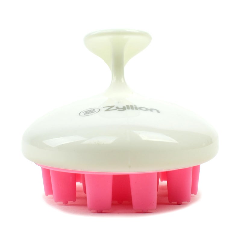 Zyllion Hair Shampoo Brush and Scalp Massager Care for Dandruff Removal, Scrubber, Hair Growth and Exfoliator with Flat and Pointed Soft Silicone Bristles for Women and Men - Pink (ZMA-12-PK) - Image 3