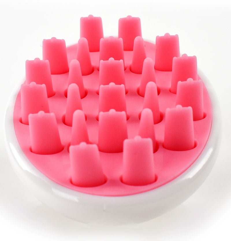 Zyllion Hair Shampoo Brush and Scalp Massager Care for Dandruff Removal, Scrubber, Hair Growth and Exfoliator with Flat and Pointed Soft Silicone Bristles for Women and Men - Pink (ZMA-12-PK) - Image 2