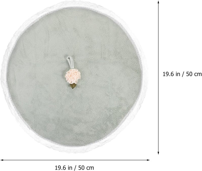 Coral Fleece Round Hand Towel 12-inch Absorbent Quick-Drying Hanging Kitchen and Bathroom Wiping Hands Towel Green - Image 2