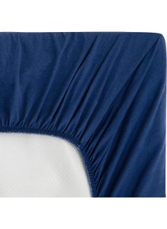 TILLYOU TILLYOU Jersey Knit Ultra Soft Changing Pad Cover Set, Unisex Diaper Change Table Sheets for Baby Boys Girls, Fit 32"/34''x16" Contoured Pad, Comfy Cozy 2-Pack Cradle Sheets, Navy Blue & Lt Gray  - Image 5