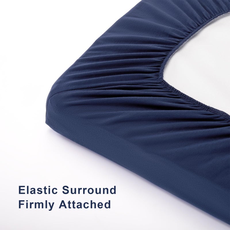 TILLYOU Changing Pad Cover Set in Soft Jersey Material - Fits 32"/34''x16 Contoured Pad for Babies, Navy Blue & Lt Gray - Image 5