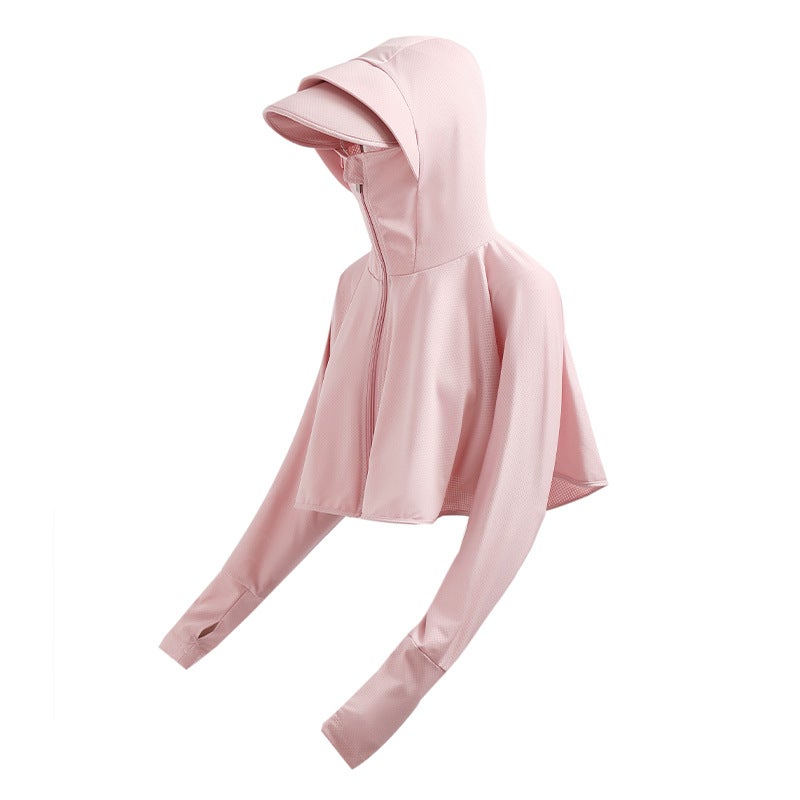 Women's UV Protection Ice Silk Sun Protection Jacket, Lightweight Breathable Hooded Cardigan - Image 5