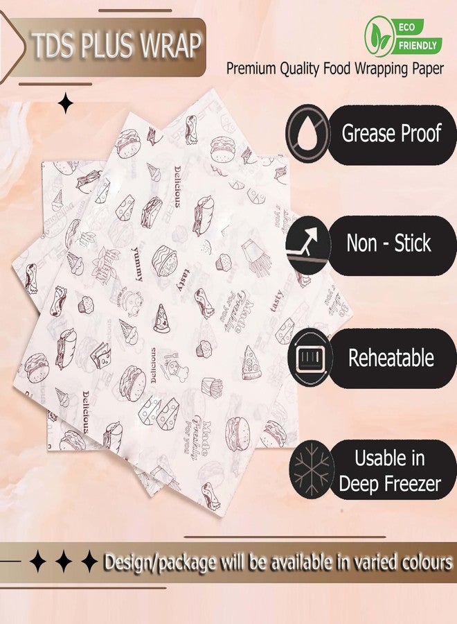 TDS PLUS WRAP 20 Sheets, Off-White Butter Paper for Food Wrapping, Packing, Rosting & Storage Biodegradable Parchment Roll Non-Stick Re-heatable Oven Safe Roll Foodsafe Packing & Serving Paper - Image 2