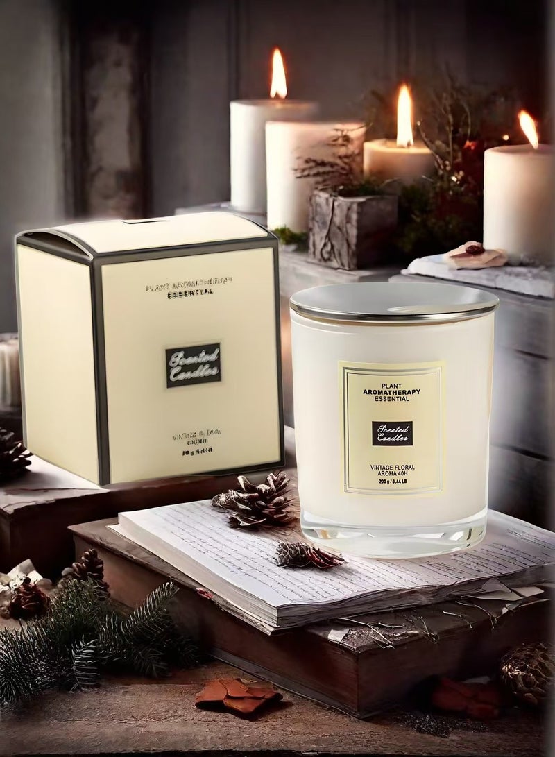 المكونات الطبيعية 100% شموع معطرة ( 200 جرام أكواب بيضاء ) جو زراعة - روز - Image 2