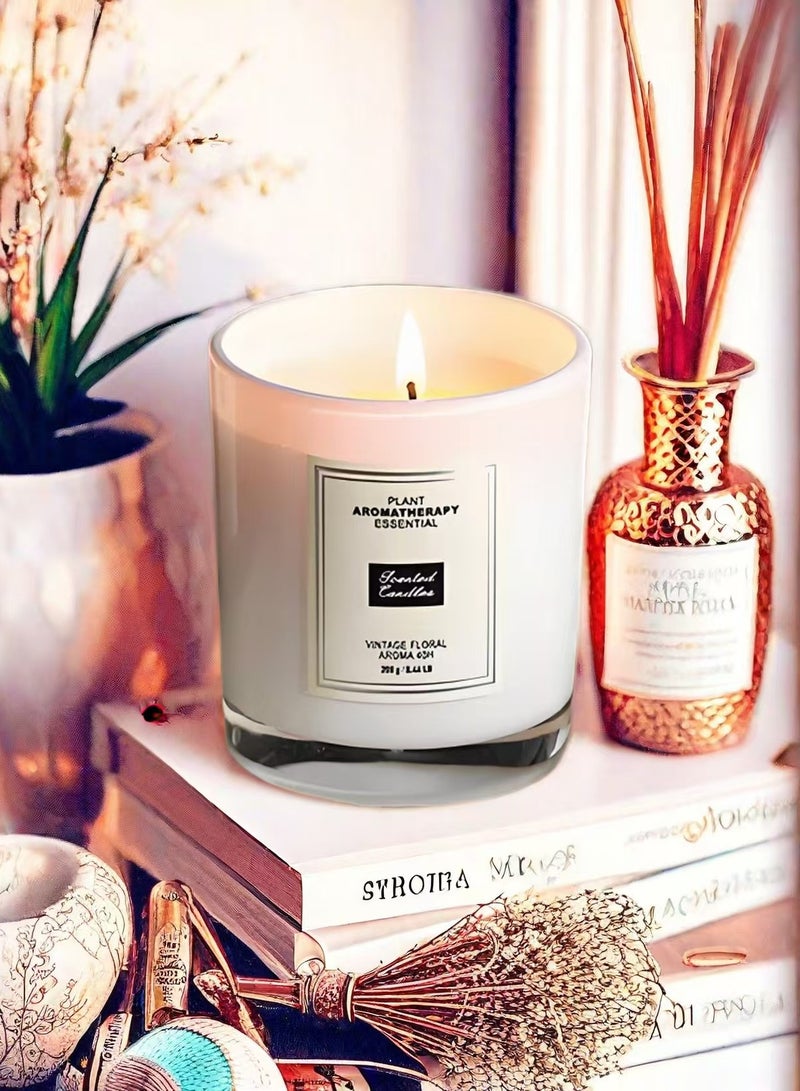 المكونات الطبيعية 100% شموع معطرة ( 200 جرام أكواب بيضاء ) جو زراعة - روز - Image 4