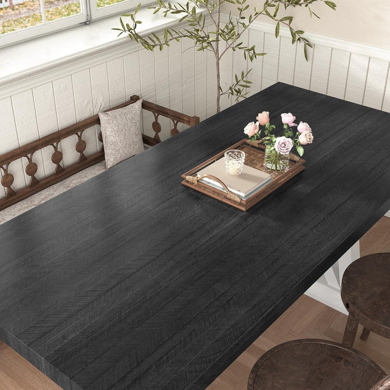WESTICK Black Wood Countertop Contact Paper Self Adhesive Kitchen Wood Contact Paper for Countertops Waterproof Wooden Wallpaper Peel and Stick Wooded Vinyl Wrap for Cabinet Furniture Table 15.8"x196" - Image 2