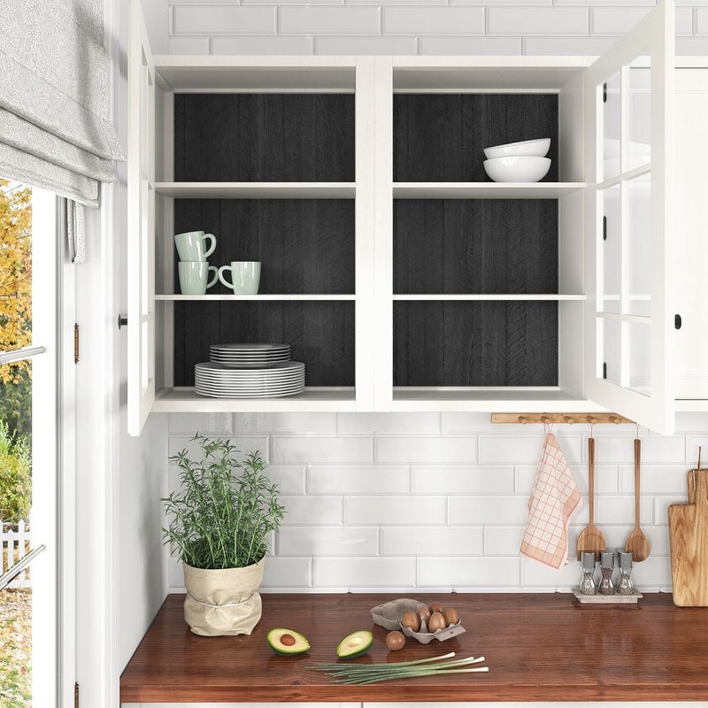 WESTICK Black Wood Countertop Contact Paper Self Adhesive Kitchen Wood Contact Paper for Countertops Waterproof Wooden Wallpaper Peel and Stick Wooded Vinyl Wrap for Cabinet Furniture Table 15.8"x196" - Image 5