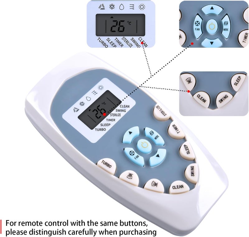 WDZP Air Conditioner Remote Control Fit For KELON Hisense DG11E4-19 DG11E4-14 DG11E4-20 AC A/C Air Conditioner - Image 4