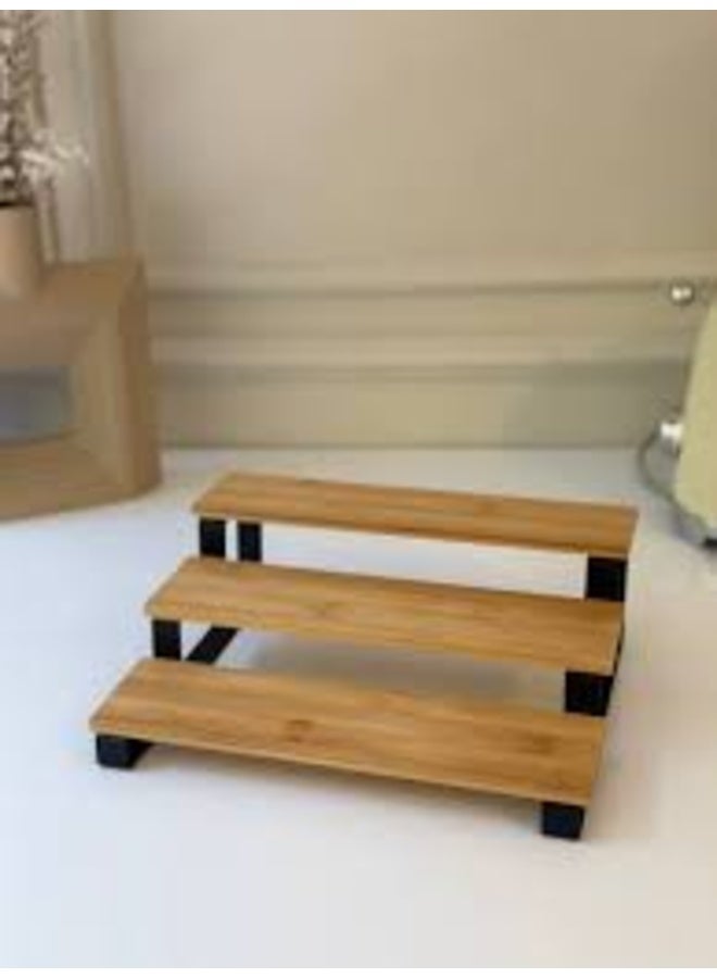 3-Tier Wooden Spice and Kitchen Organizer with Black Metal Frame – Versatile Storage and Display Stand - Image 5