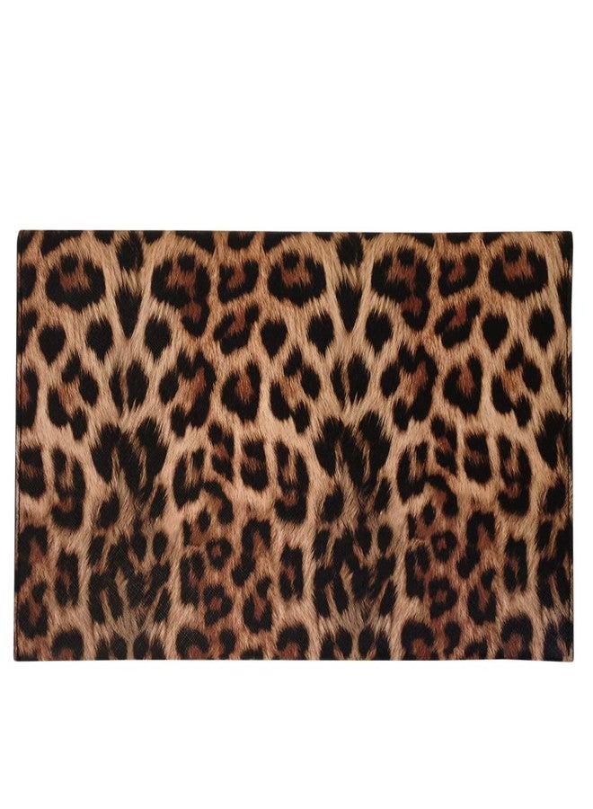 JNB Synthetic Leather Flat Envelope Leopard Print Clutch, Brown - Image 2