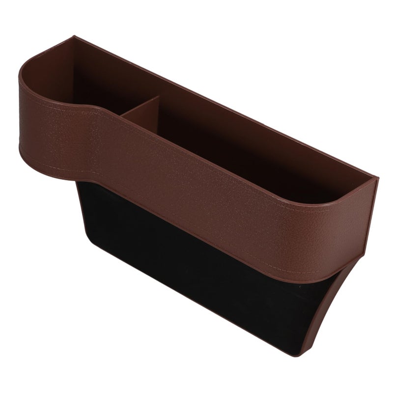 Brown Car Seat Storage Organizer Multi Functional Automotive Seat Filler Box For Bottles Phones Keys Easy Installation - Image 2