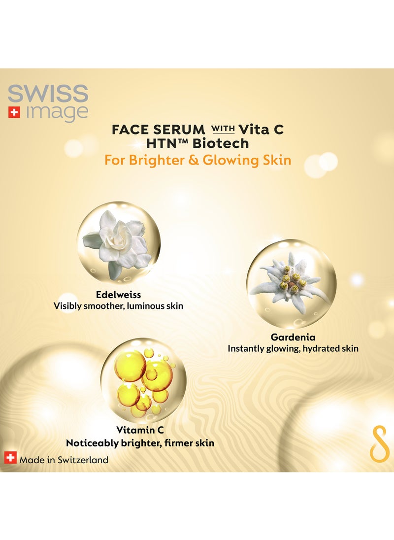 SWISS image Infinite Illumination Face Serum 30 ml, Formulated With Vitamin C, Edelweiss And Gradenia  - Image 3