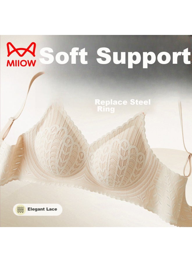 MIIOW Maoren Women's Underwear, Spring And Summer Thin Bra, Seamless Bra, Side Support, Wireless, Push-up Brassiere - Image 2