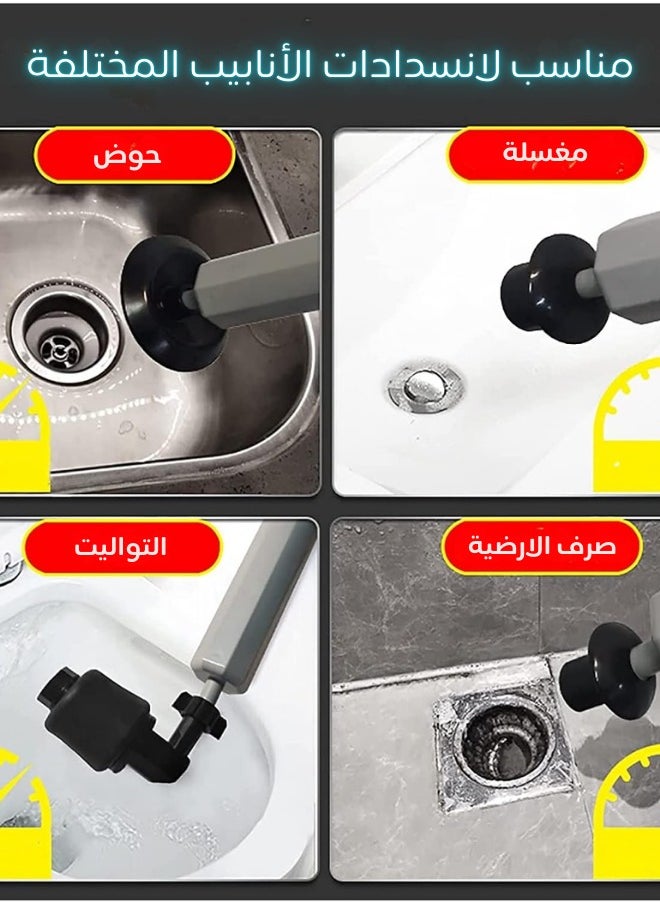Generic - High-Pressure Air Drain Plunger for Clog Removal – One-Press Powerful Unblocker with 180° Rotating Rubber Seal for Toilets, Floor Drains, Bathtubs, Sinks & Blocked Pipes - Image 1