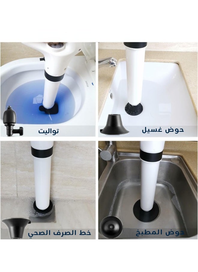 Generic - High-Pressure Air Drain Plunger for Clog Removal – One-Press Powerful Unblocker with 180° Rotating Rubber Seal for Toilets, Floor Drains, Bathtubs, Sinks & Blocked Pipes - Image 1