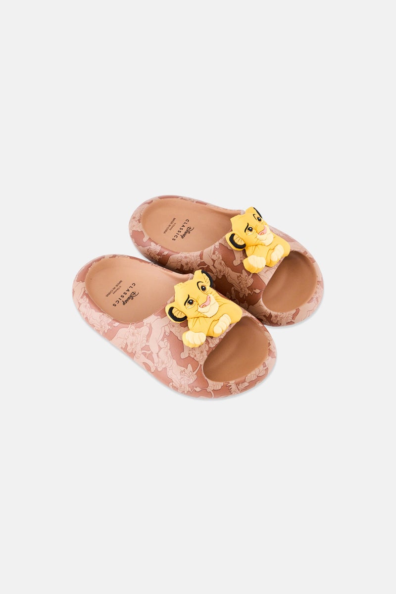 Disney Kids Boy The Lion King Slip On Sleeper, Brown - Image 4