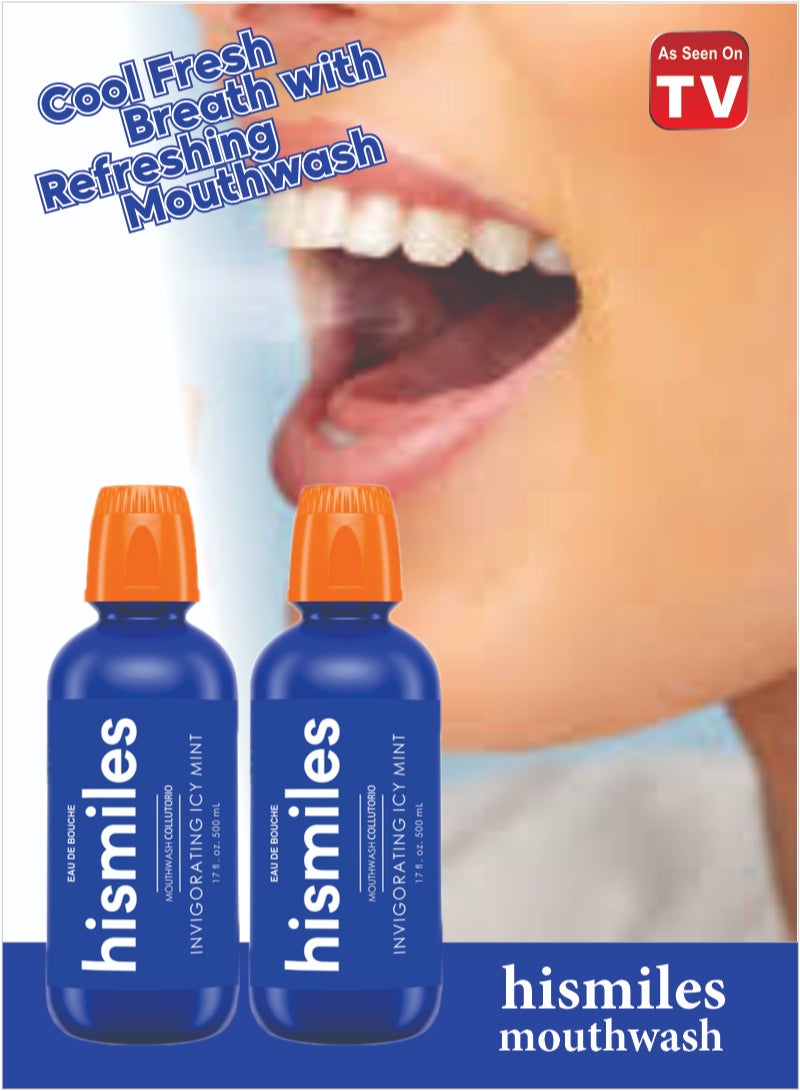 AS SEEN ON TV V34 Purple Colour Corrector Mouthwash – Yellow Teeth Remover, Fresh Invigorating Icy Mint Formula Pack Of 2