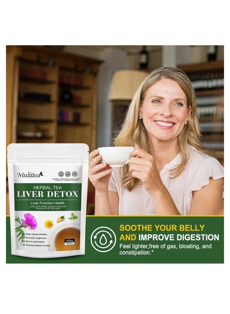 2 Chic Liver and Body Detox Tea contains six natural herbs: Milk Thistle Seeds, Dandelion Roots, Licorice Roots, Fennel, Turmeric and Black Pepper. - Image 2