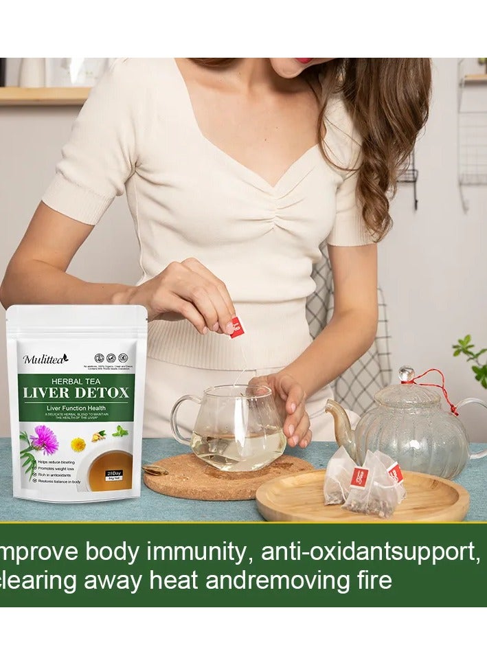 2 Chic Liver and Body Detox Tea contains six natural herbs: Milk Thistle Seeds, Dandelion Roots, Licorice Roots, Fennel, Turmeric and Black Pepper. - Image 3