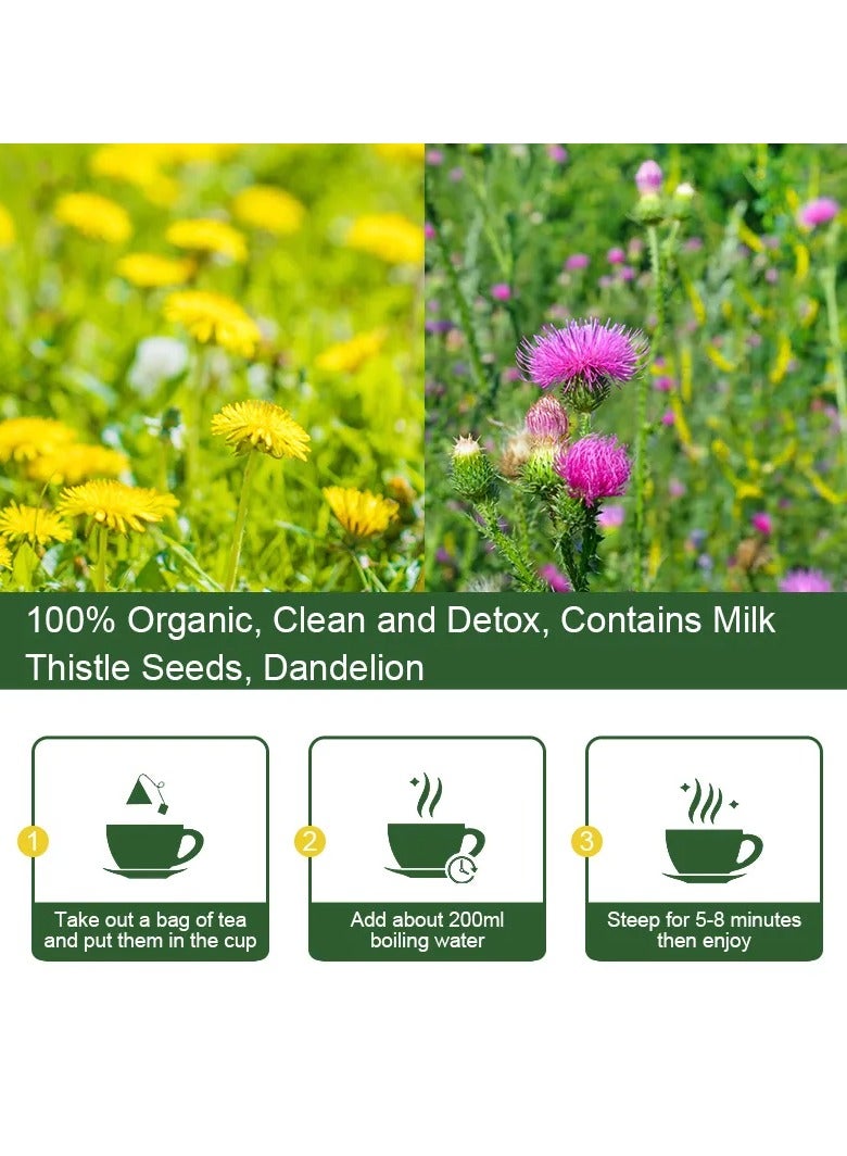 2 Chic Liver and Body Detox Tea contains six natural herbs: Milk Thistle Seeds, Dandelion Roots, Licorice Roots, Fennel, Turmeric and Black Pepper. - Image 5