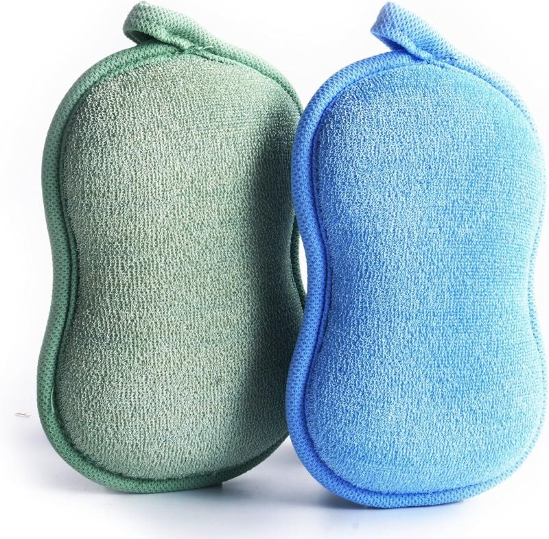 Baby Bath Sponge: Natural Bamboo Material, Ultra-soft Gentle Touch - Quick Water Absorption, Anti-bacterial Baby Wash Sponge for Newborn Infant Bath Care - Image 1