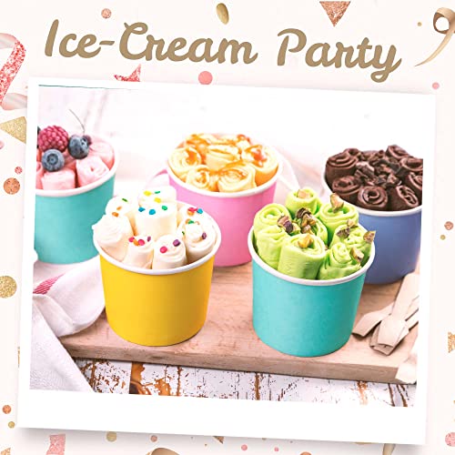 MATICAN Paper Ice Cream Cups with Lids, 40-Pack 11-Oz Soup Cups with Lids, Disposable Ice Cream Containers, 11-Ounce, 5 Pastel - Image 2