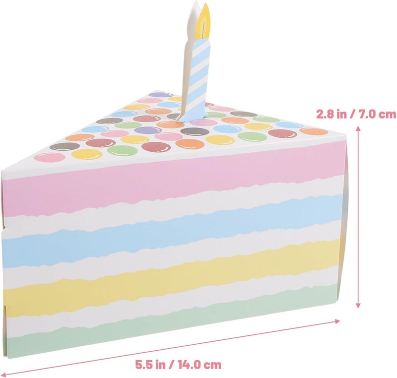 DIYEAH Triangle Cake Shaped Candy Boxes with Colorful Polka Dots, Pink Paper Sweets Container for Birthday Party, Wedding Favor Holder, 10pcs Creative Present Boxes - Image 2