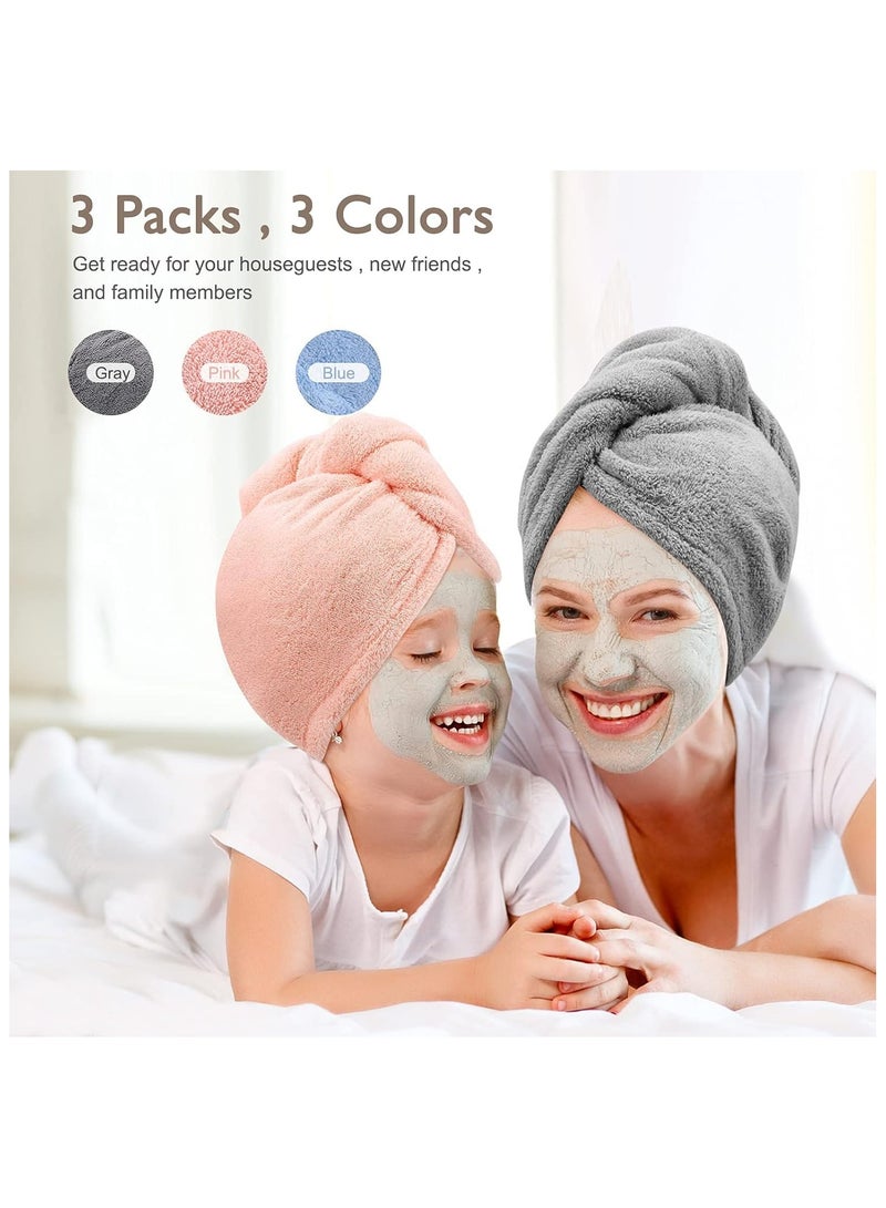 3pcs Super Absorbent Microfiber Hair Towel Dry Hair Quickly Healthily Without Damaging Hair By Blow Drying  - Image 2