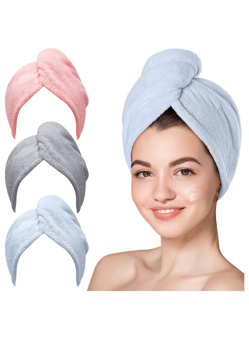 3pcs Super Absorbent Microfiber Hair Towel Dry Hair Quickly Healthily Without Damaging Hair By Blow Drying  - Image 1