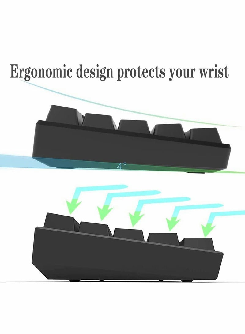 SYOSI 60% Wired Gaming Keyboard, RGB Backlit Ultra-Compact Mini Keyboard, Waterproof Mini Compact 61 Keys Keyboard for PC/Mac Gamer, Typist, Travel, Easy to Carry on Business Trip(Black) - Image 2