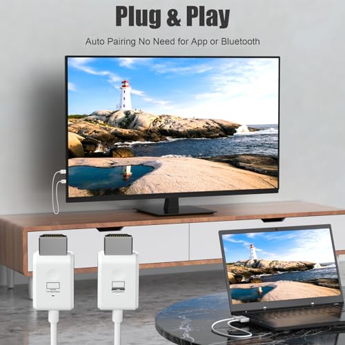 PWAY Wireless HDMI Transmitter and Receiver, Portable Extender Cable Kit, 98Ft Sender Display Adapter Support 2.4/5GHz for Streaming Video/Audio From Laptop/PC to TV/Projector/Monitor - Image 2
