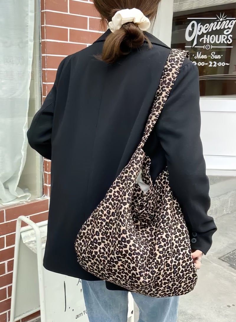 Paraphrase Large Capacity Leopard Print Shoulder Bag for Women – Stylish & Practical Tote for Daily and Work Use - Image 4