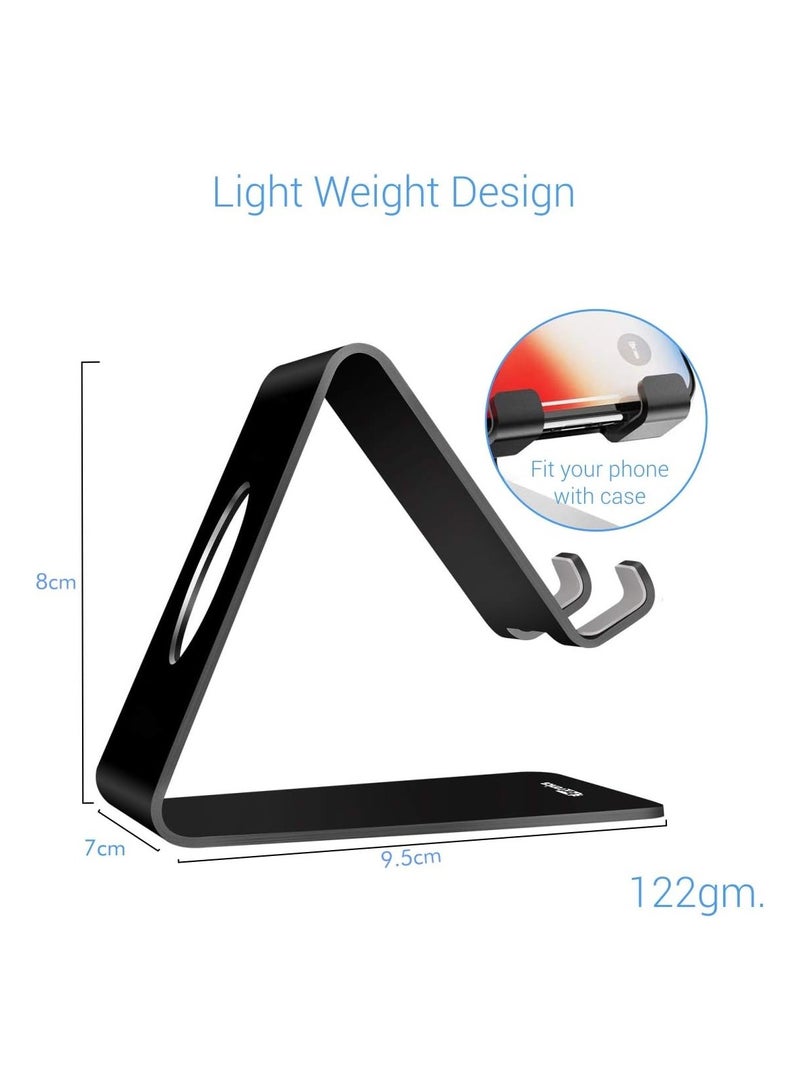 Portronics MODESK Universal Mobile Holder Stand with Metal Body, Anti Skid Design, Light Weight for All Smartphones, Tablets, Kindle, iPad(Black) - Image 2