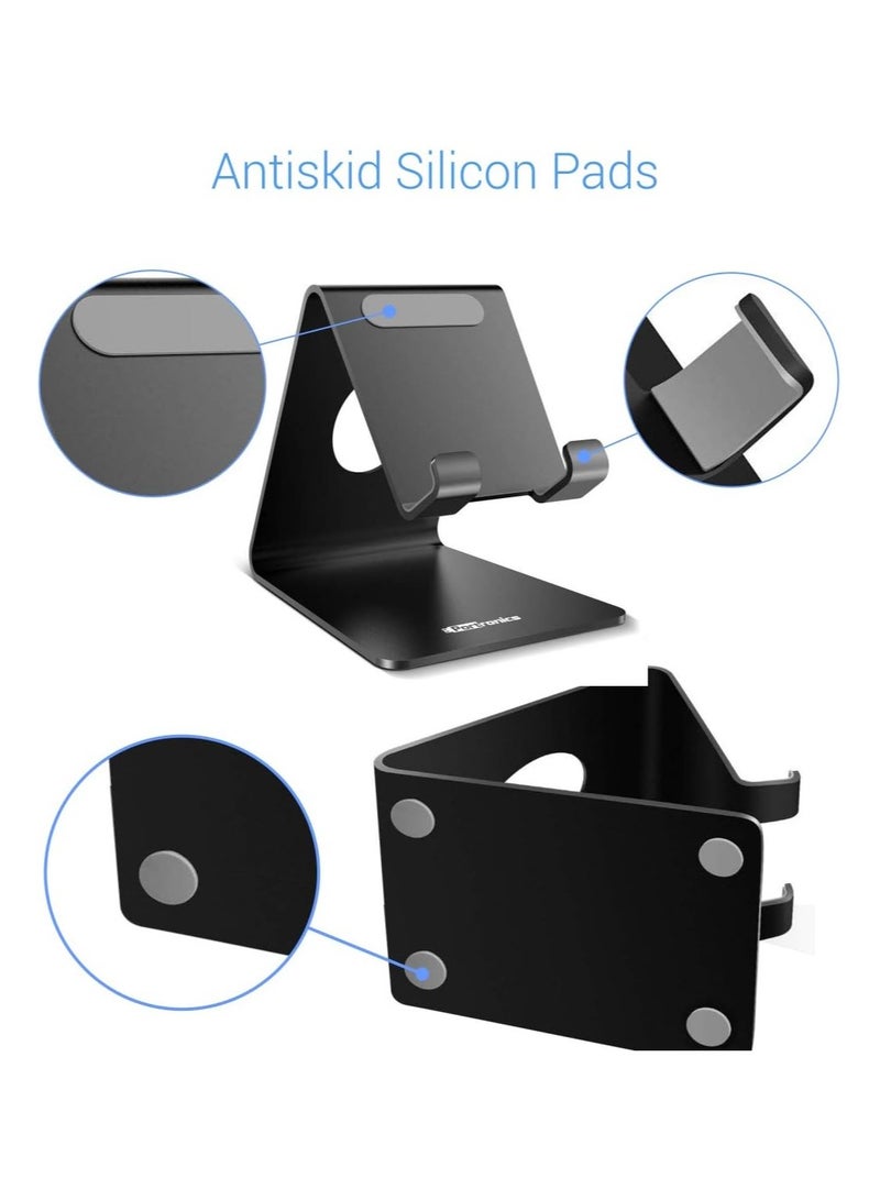 Portronics MODESK Universal Mobile Holder Stand with Metal Body, Anti Skid Design, Light Weight for All Smartphones, Tablets, Kindle, iPad(Black) - Image 3