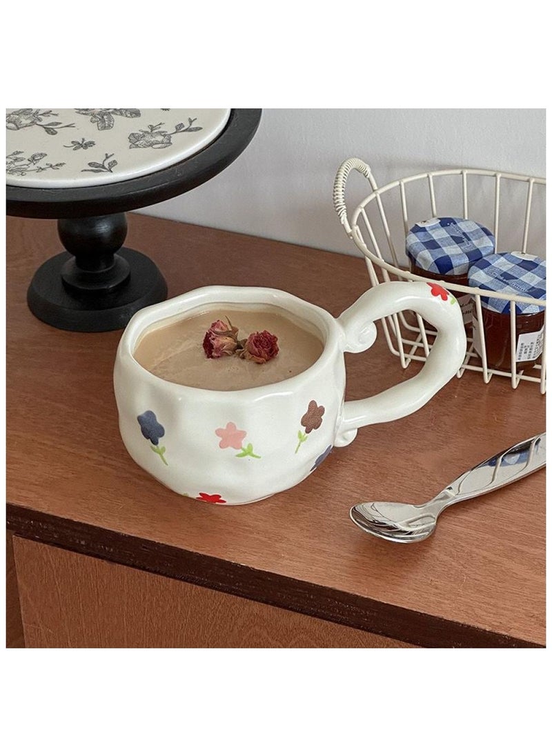 Qahwa Ceramic mug decorated with colorful flowers made of ceramic  - Image 1