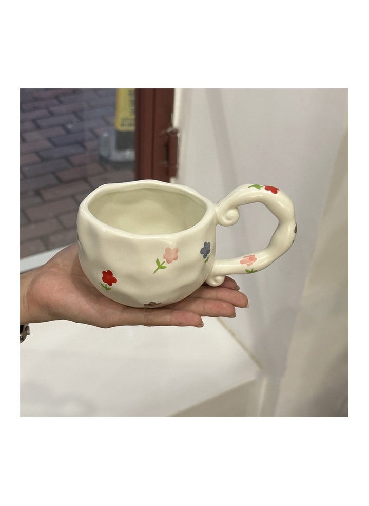 Qahwa Ceramic mug decorated with colorful flowers made of ceramic  - Image 3