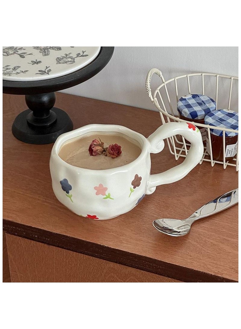 Qahwa Ceramic mug decorated with colorful flowers made of ceramic - Image 2