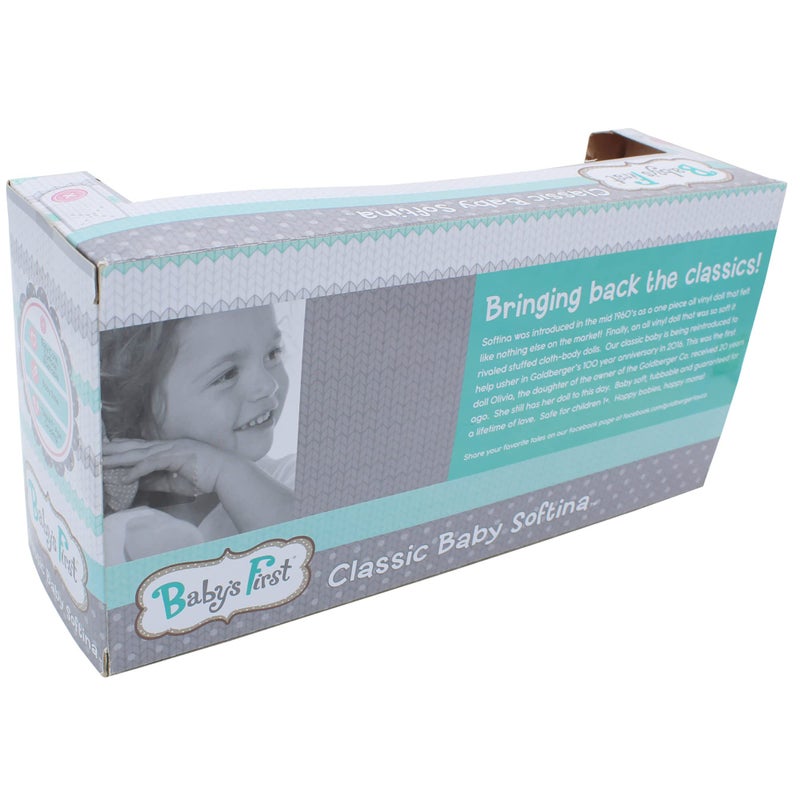 Baby's First Bathtime Baby Softina with White Bath Towel and Feel So Real Skin - Safe for Children 1 Year & Up - Image 3