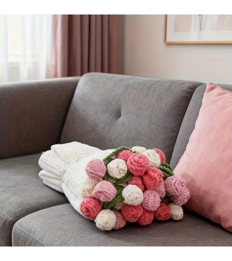 Red Rose Bouquet Blanket 31.5 Inch Valentine's Day Gift - Image 3