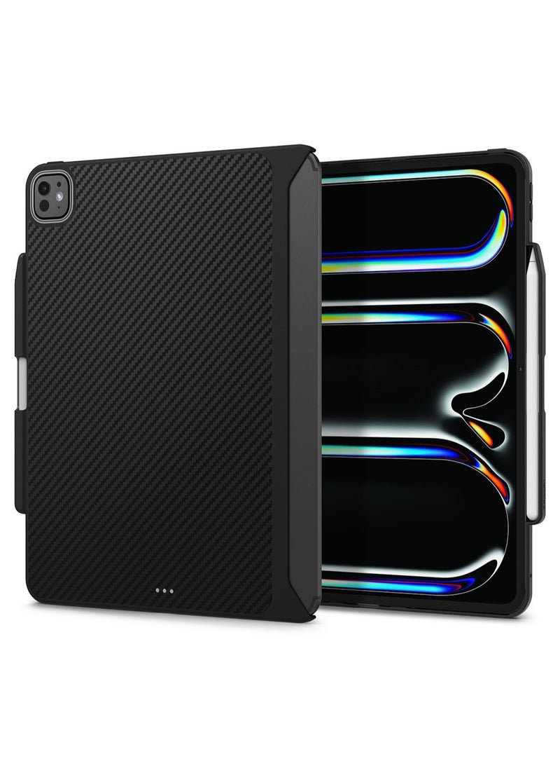Spigen Enzo Aramid for iPad Pro 11 inch Case Cover (2024) M4 with Pencil Holder Aerocore Aramid Fiber Magic Keyboard Compatible - Black  - Image 1