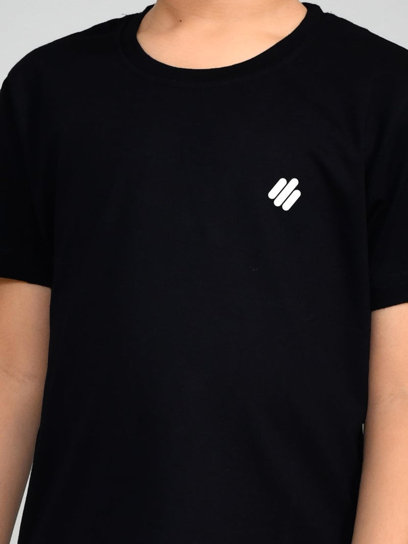 ONN Boy's Half Sleeves Round Neck Solid Cotton T-Shirt OA748_BLK_MST_GM_SGN_NB_65_5PC - Image 4