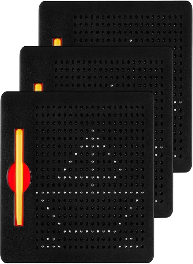 Style Keepers 1 Pcs Magnetic Drawing Board Kids Toddler Magpad Travel Learning Magnet Game Writing Pad with Stylus Pen Ball Beads Educational Toy Gift for Child Time Activities Play (Black) (1 Pcs) - Image 1