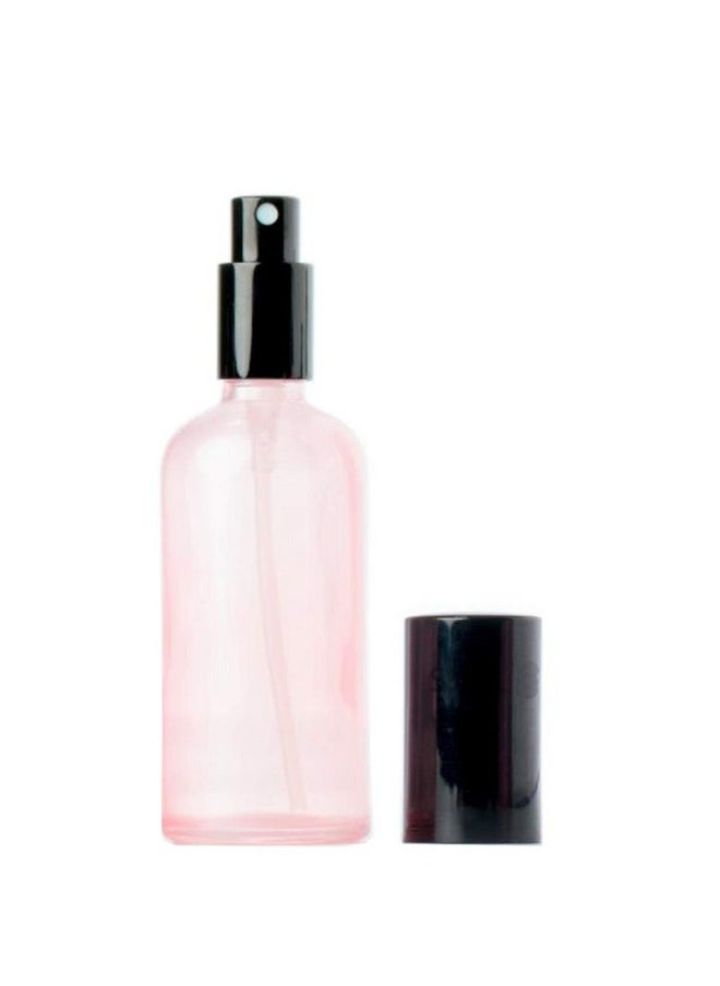 Happyupcity 2Pcs 30Ml 1Oz Empty Pink Glass Spray Bottle Refillable Perfume Dispenser Bottles With Black Cap Cosmetic Liquid Makeup Water Container Atomizers Fine Mist Spray Jars Holder Pot  - Image 1