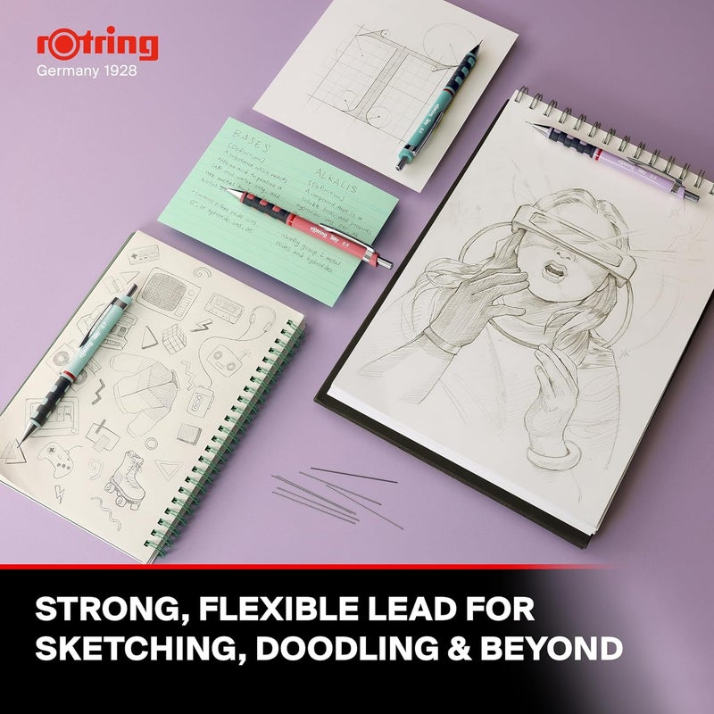 Rotring Rotring 07mm Mechanical Clutch Lead Pencil Tikky for Smooth Writing Drafting Drawing Tea Rose Barrel Stationery  - Image 2