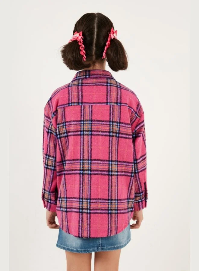 Lela Lela Plaid Cotton Double Pocket Winter Lumberjack Shirt Girls SHIRT CF24W81783